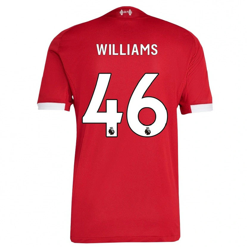 Danxen Hombre Camiseta Rhys Williams #46 Rojo Blanco 1ª Equipación 2025/26 La Camisa México