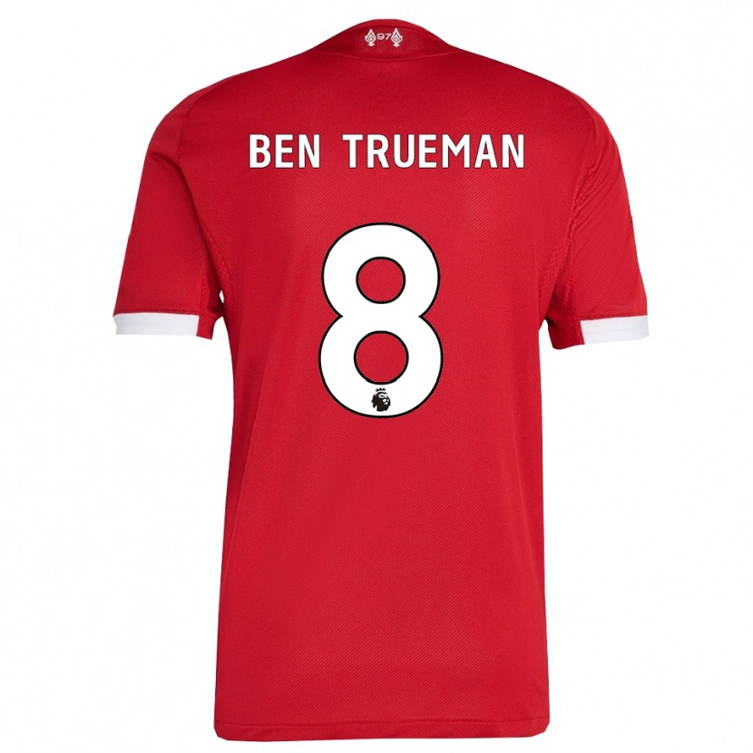 Danxen Hombre Camiseta Ben Trueman #8 Rojo Blanco 1ª Equipación 2025/26 La Camisa México