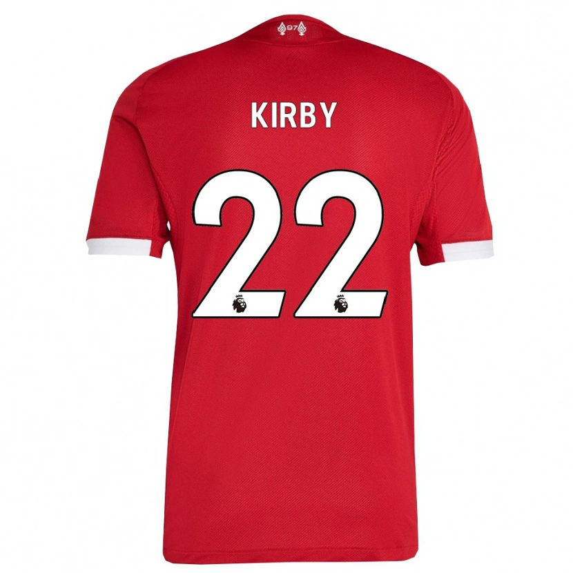 Danxen Hombre Camiseta Faye Kirby #22 Rojo Blanco 1ª Equipación 2025/26 La Camisa México