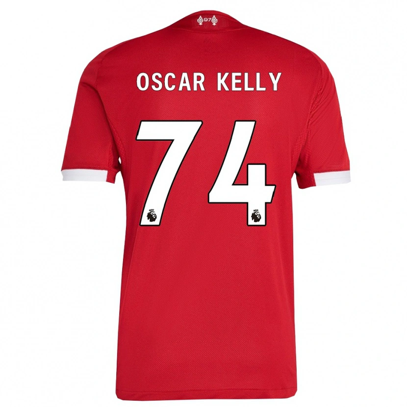 Danxen Hombre Camiseta Oscar Kelly #74 Rojo Blanco 1ª Equipación 2025/26 La Camisa México