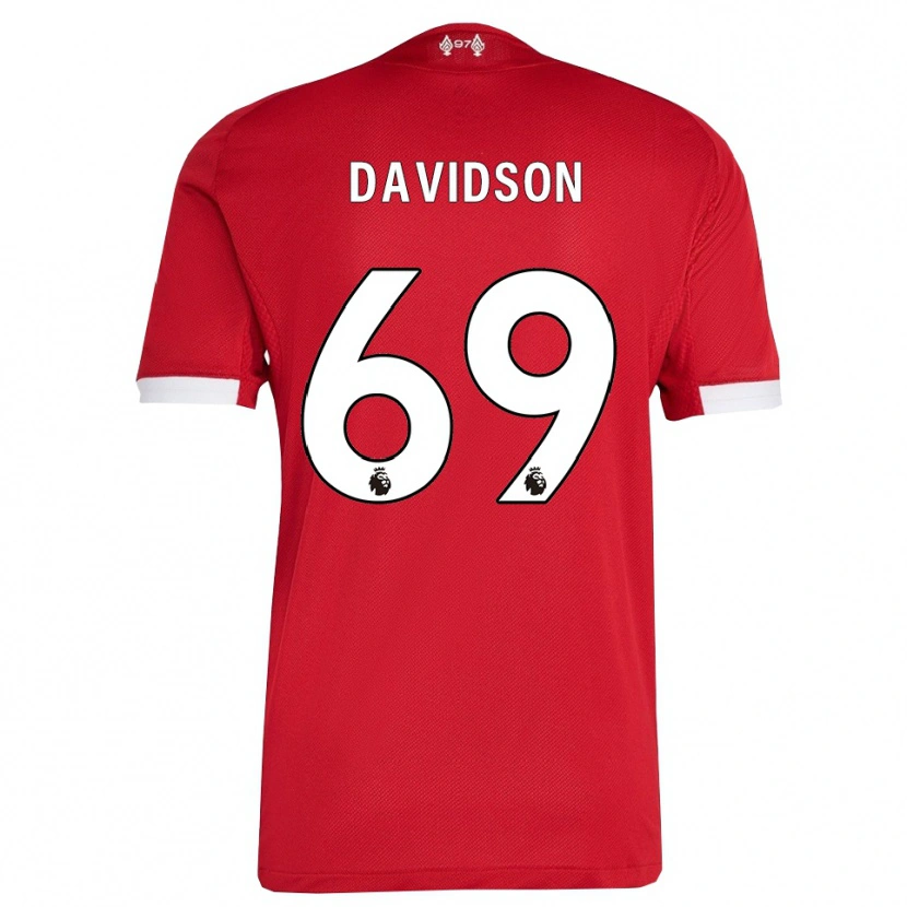 Danxen Hombre Camiseta Josh Davidson #69 Rojo Blanco 1ª Equipación 2025/26 La Camisa México