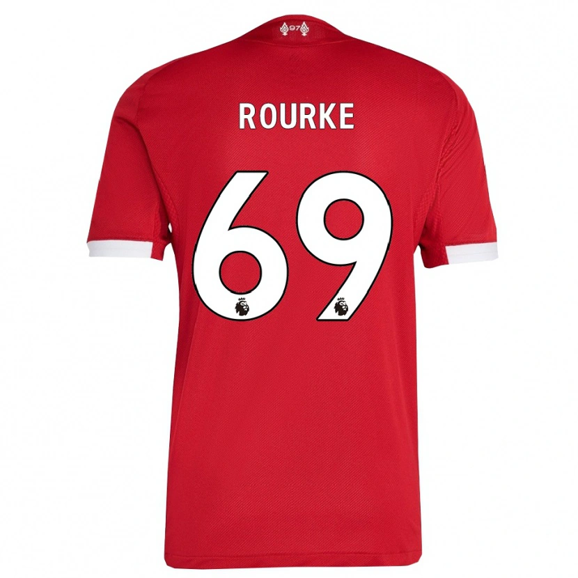 Danxen Hombre Camiseta Fidel O'rourke #69 Rojo Blanco 1ª Equipación 2025/26 La Camisa México