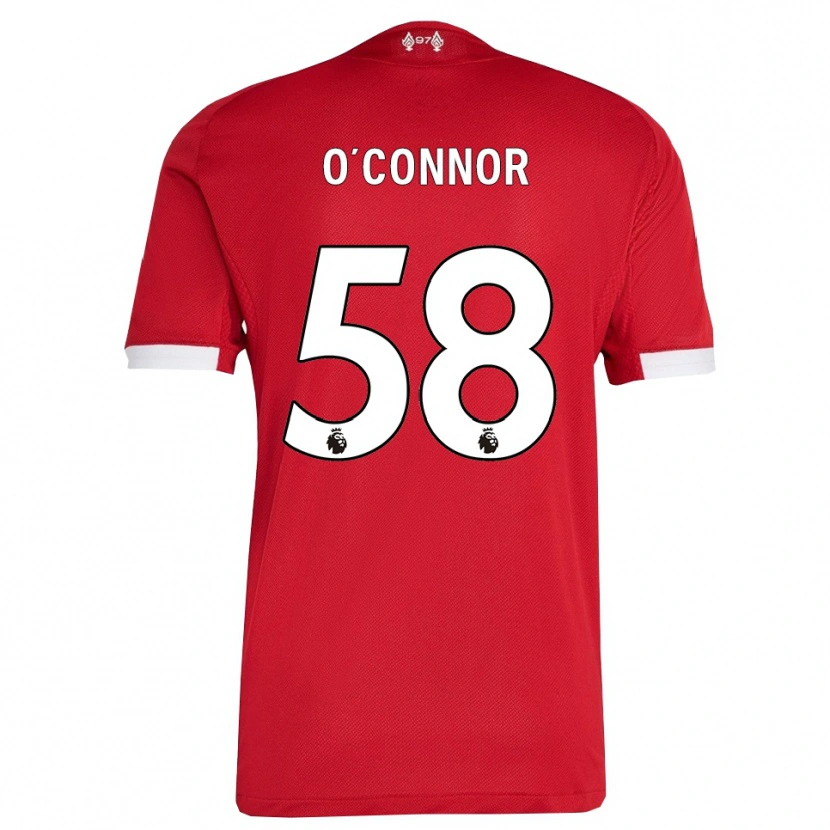 Danxen Hombre Camiseta Oliver O'connor #58 Rojo Blanco 1ª Equipación 2025/26 La Camisa México