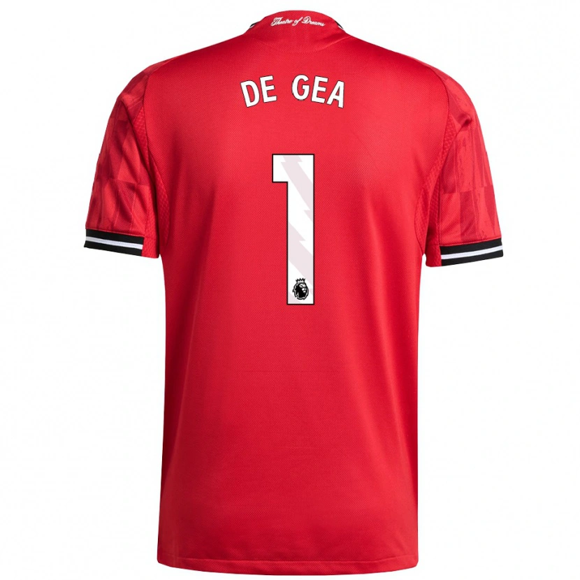 Danxen Hombre Camiseta David De Gea #1 Rojo Negro Blanco 1ª Equipación 2025/26 La Camisa México