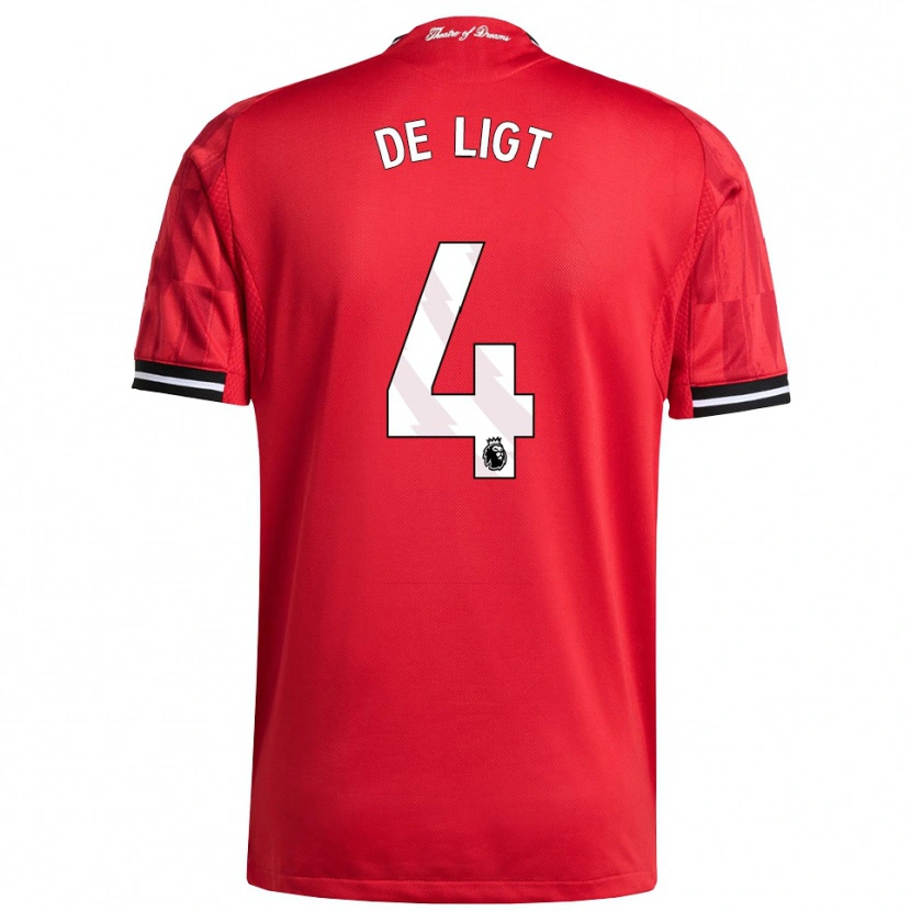 Danxen Hombre Camiseta Matthijs De Ligt #4 Rojo Negro Blanco 1ª Equipación 2025/26 La Camisa México
