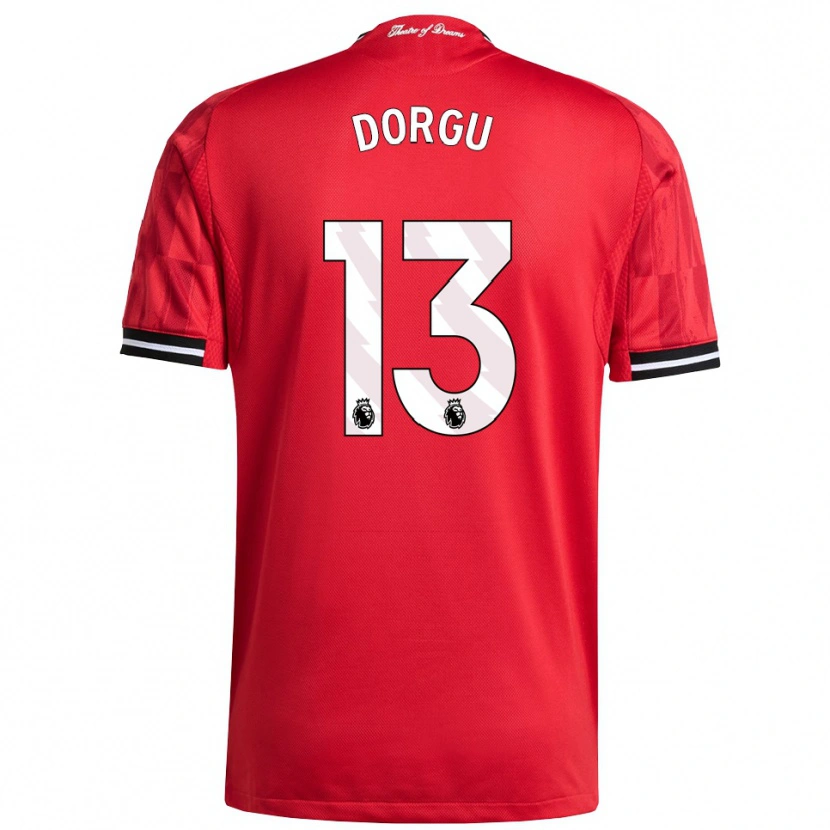 Danxen Hombre Camiseta Patrick Dorgu #13 Rojo Negro Blanco 1ª Equipación 2025/26 La Camisa México