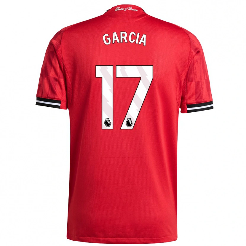 Danxen Hombre Camiseta Lucia Garcia #17 Rojo Negro Blanco 1ª Equipación 2025/26 La Camisa México