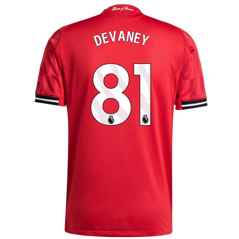 Danxen Hombre Camiseta Jacob Devaney #81 Rojo Negro Blanco 1ª Equipación 2025/26 La Camisa México