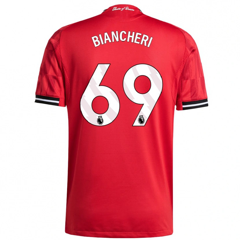 Danxen Hombre Camiseta Gabriele Biancheri #69 Rojo Negro Blanco 1ª Equipación 2025/26 La Camisa México