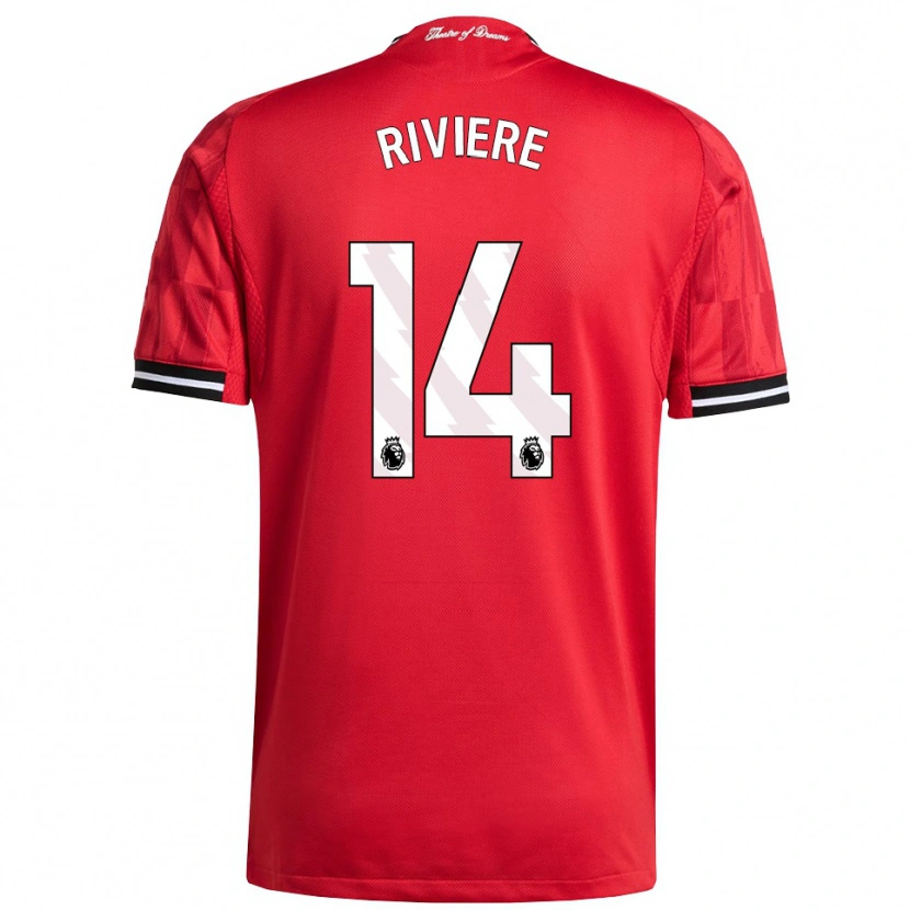Danxen Hombre Camiseta Jayde Riviere #14 Rojo Negro Blanco 1ª Equipación 2025/26 La Camisa México