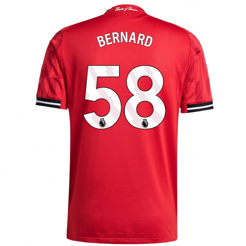 Danxen Hombre Camiseta Bernard #58 Rojo Negro Blanco 1ª Equipación 2025/26 La Camisa México