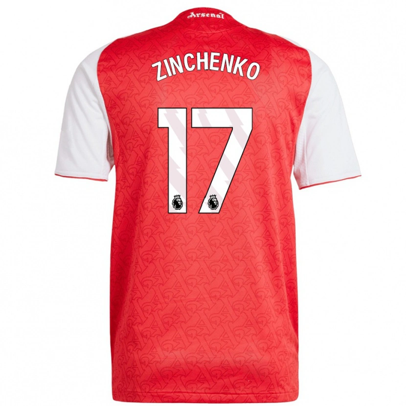 Danxen Hombre Camiseta Oleksandr Zinchenko #17 Rojo Blanco 1ª Equipación 2025/26 La Camisa México
