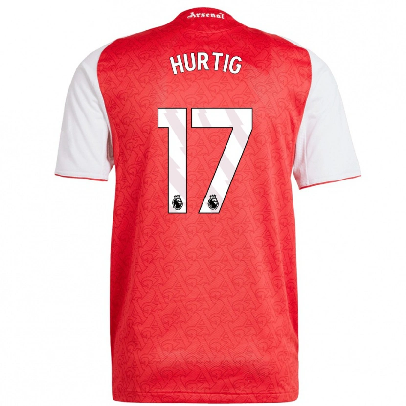 Danxen Hombre Camiseta Lina Hurtig #17 Rojo Blanco 1ª Equipación 2025/26 La Camisa México