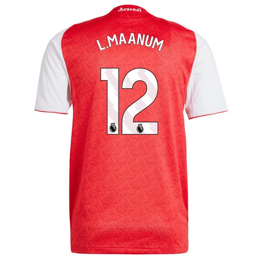 Danxen Hombre Camiseta Frida Maanum #12 Rojo Blanco 1ª Equipación 2025/26 La Camisa México