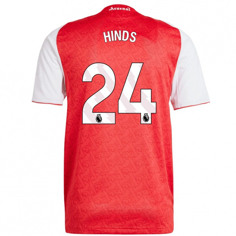 Danxen Hombre Camiseta Taylor Hinds #24 Rojo Blanco 1ª Equipación 2025/26 La Camisa México