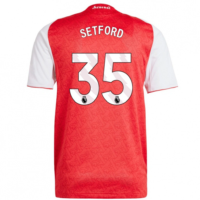 Danxen Hombre Camiseta Tommy Setford #35 Rojo Blanco 1ª Equipación 2025/26 La Camisa México