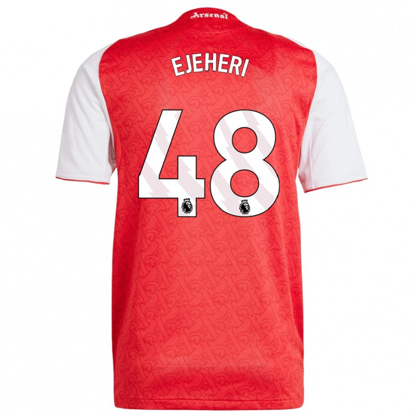 Danxen Hombre Camiseta Ovie Ejeheri #48 Rojo Blanco 1ª Equipación 2025/26 La Camisa México