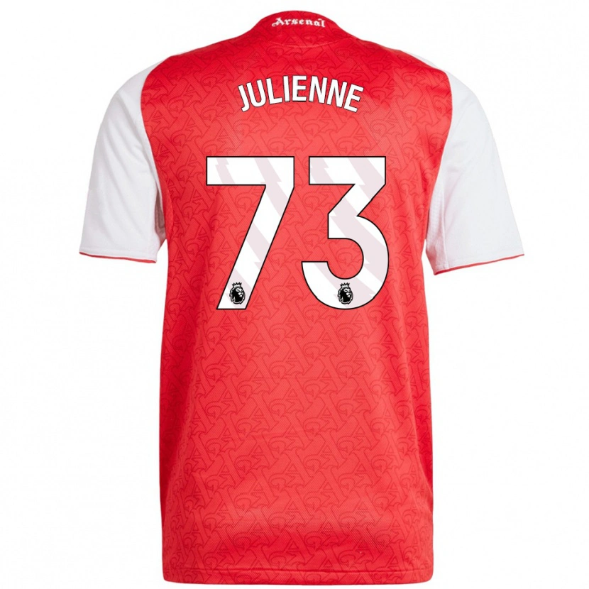 Danxen Hombre Camiseta Theo Julienne #73 Rojo Blanco 1ª Equipación 2025/26 La Camisa México