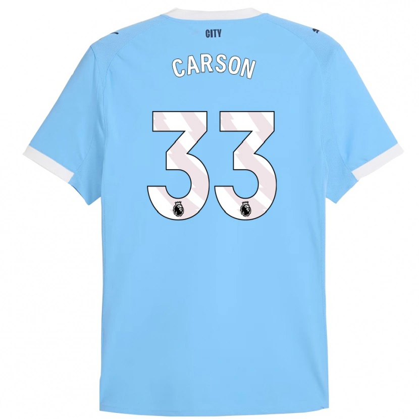 Danxen Hombre Camiseta Scott Carson #33 Celeste Blanco 1ª Equipación 2025/26 La Camisa México