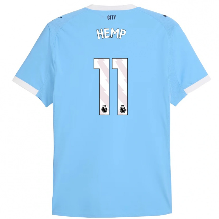 Danxen Hombre Camiseta Lauren Hemp #11 Celeste Blanco 1ª Equipación 2025/26 La Camisa México