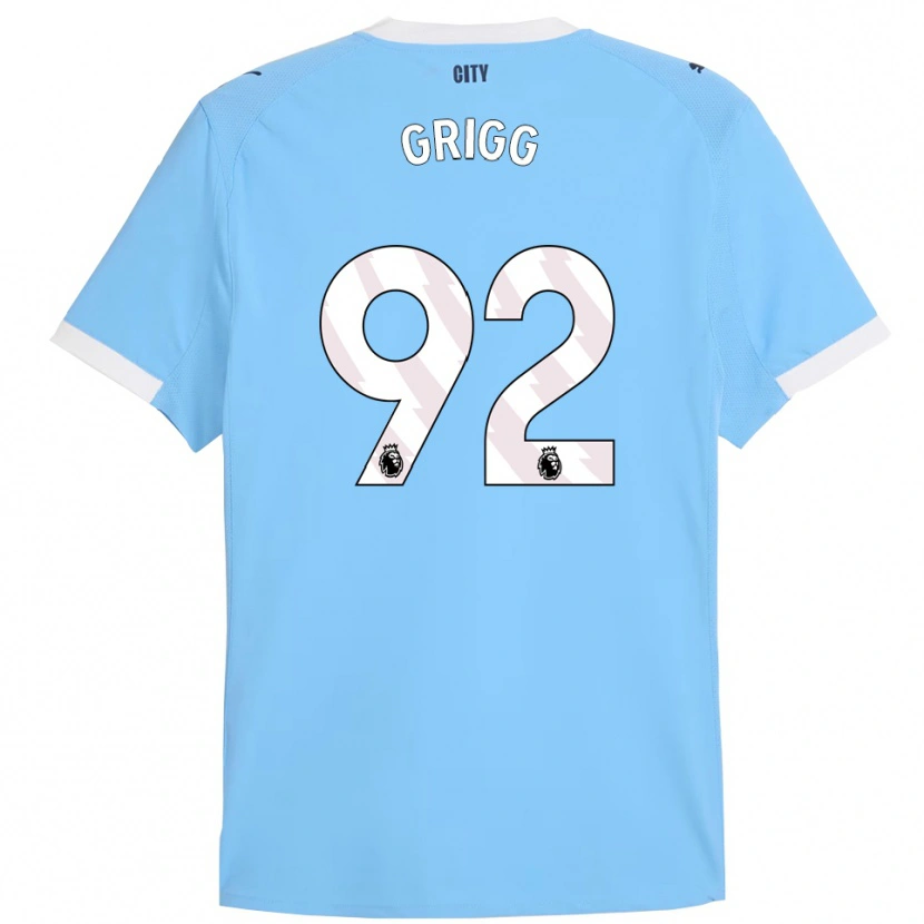 Danxen Hombre Camiseta Finley Grigg #92 Celeste Blanco 1ª Equipación 2025/26 La Camisa México