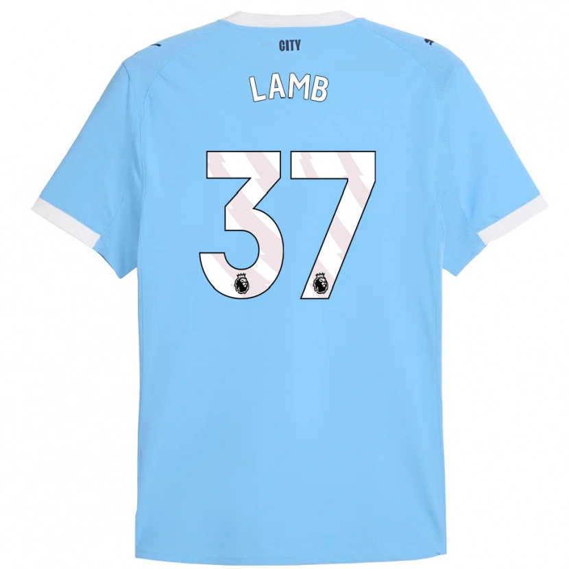 Danxen Hombre Camiseta Teddie Lamb #37 Celeste Blanco 1ª Equipación 2025/26 La Camisa México