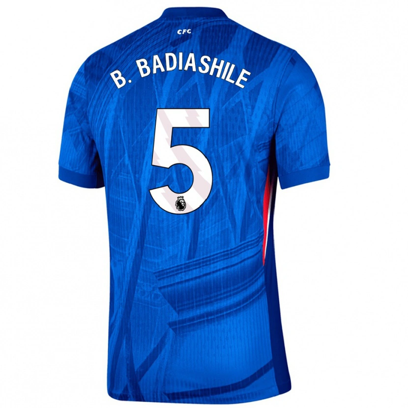 Danxen Hombre Camiseta Benoît Badiashile #5 Azul Blanco 1ª Equipación 2025/26 La Camisa México
