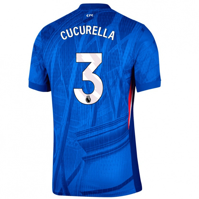 Danxen Hombre Camiseta Marc Cucurella #3 Azul Blanco 1ª Equipación 2025/26 La Camisa México