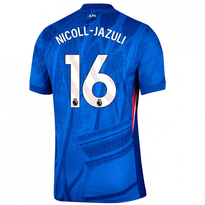 Danxen Hombre Camiseta Mahdi Nicoll-Jazuli #16 Azul Blanco 1ª Equipación 2025/26 La Camisa México