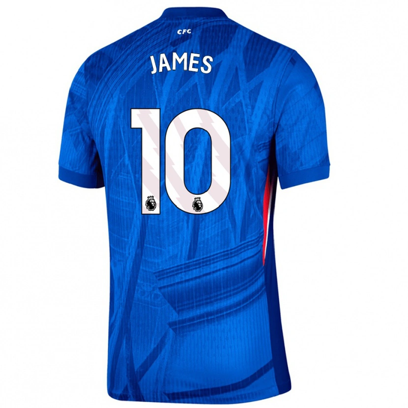 Danxen Hombre Camiseta Lauren James #10 Azul Blanco 1ª Equipación 2025/26 La Camisa México
