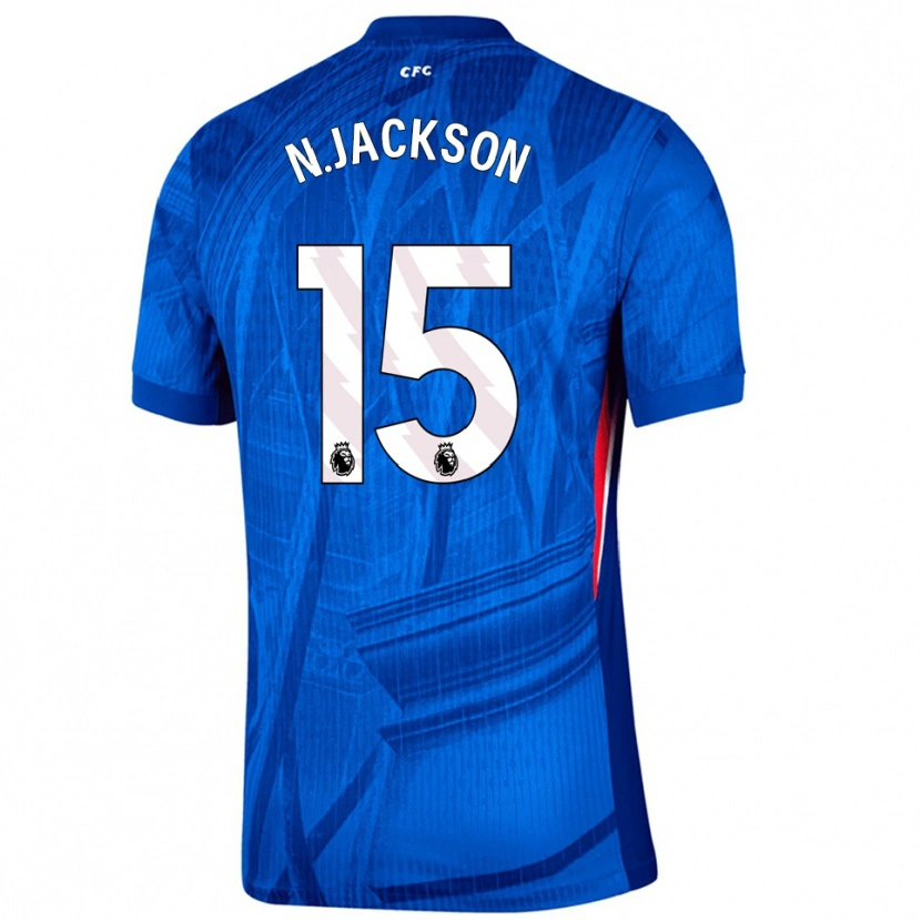 Danxen Hombre Camiseta Nicolas Jackson #15 Azul Blanco 1ª Equipación 2025/26 La Camisa México