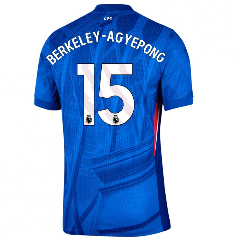 Danxen Hombre Camiseta Jeremiah Berkeley-Agyepong #15 Azul Blanco 1ª Equipación 2025/26 La Camisa México