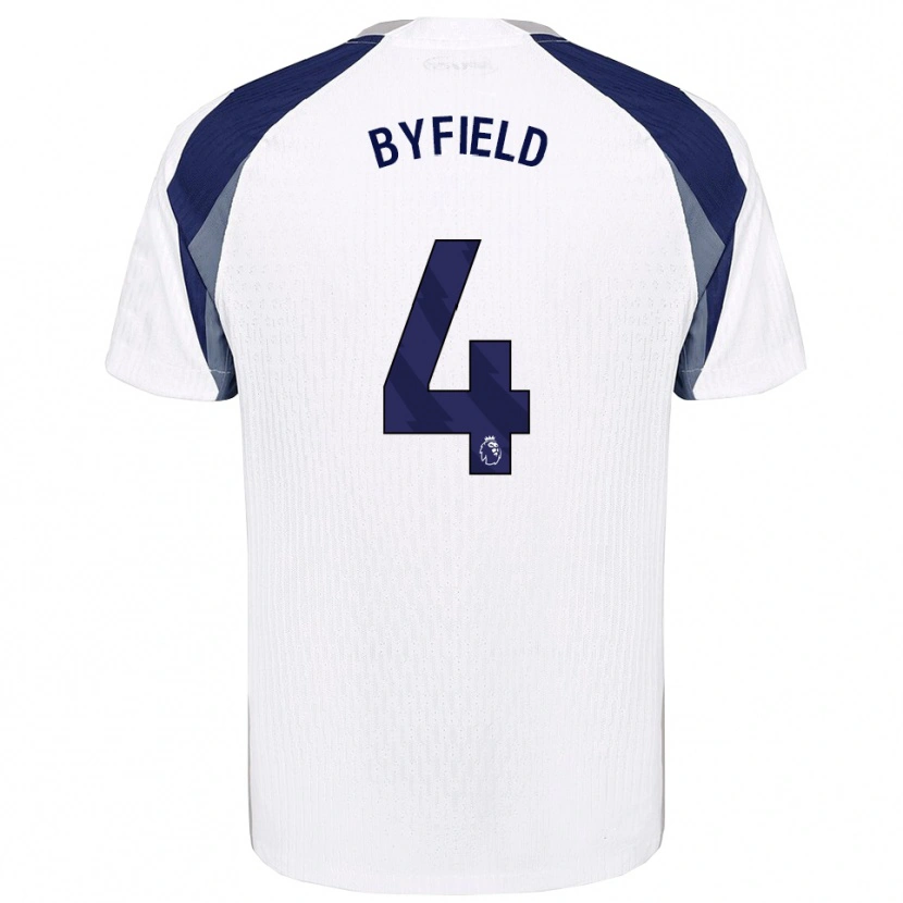 Danxen Hombre Camiseta Junai Byfield #4 Blanco Marino 1ª Equipación 2025/26 La Camisa México