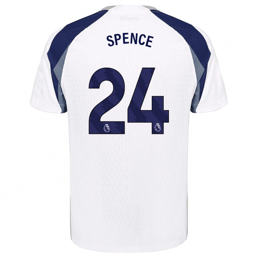 Danxen Hombre Camiseta Djed Spence #24 Blanco Marino 1ª Equipación 2025/26 La Camisa México
