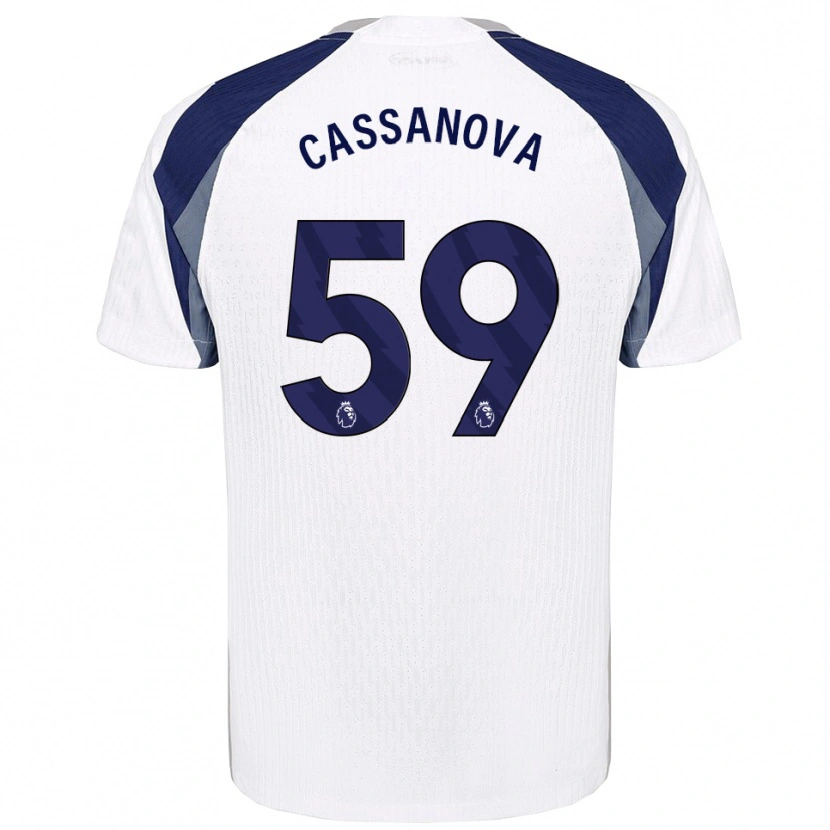 Danxen Hombre Camiseta Dante Cassanova #59 Blanco Marino 1ª Equipación 2025/26 La Camisa México