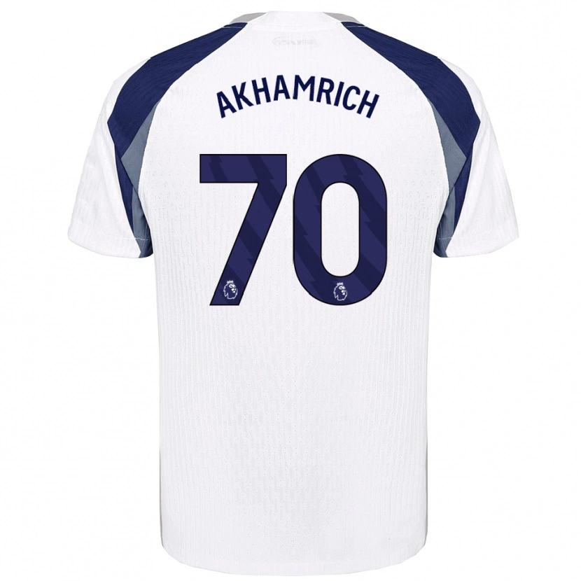 Danxen Hombre Camiseta Yusuf Akhamrich #70 Blanco Marino 1ª Equipación 2025/26 La Camisa México