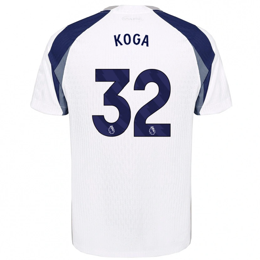 Danxen Hombre Camiseta Tōko Koga #32 Blanco Marino 1ª Equipación 2025/26 La Camisa México