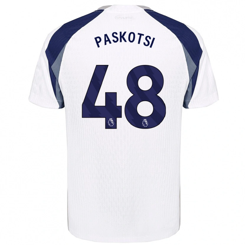 Danxen Hombre Camiseta Maksim Paskotsi #48 Blanco Marino 1ª Equipación 2025/26 La Camisa México