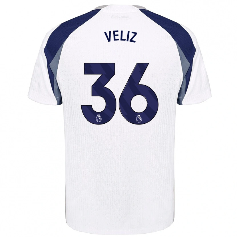 Danxen Hombre Camiseta Alejo Véliz #36 Blanco Marino 1ª Equipación 2025/26 La Camisa México