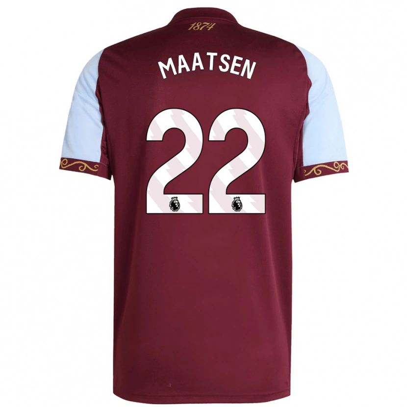 Danxen Hombre Camiseta Ian Maatsen #22 Borgoña Celeste 1ª Equipación 2025/26 La Camisa México