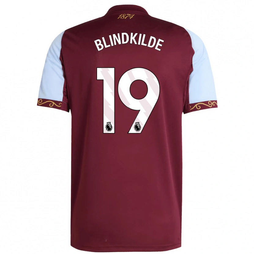 Danxen Hombre Camiseta Laura Blindkilde #19 Borgoña Celeste 1ª Equipación 2025/26 La Camisa México