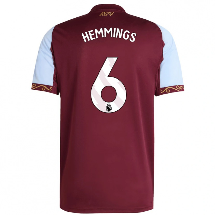 Danxen Hombre Camiseta George Hemmings #6 Borgoña Celeste 1ª Equipación 2025/26 La Camisa México