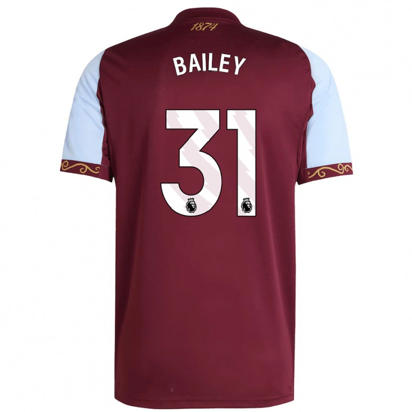 Danxen Hombre Camiseta Leon Bailey #31 Borgoña Celeste 1ª Equipación 2025/26 La Camisa México
