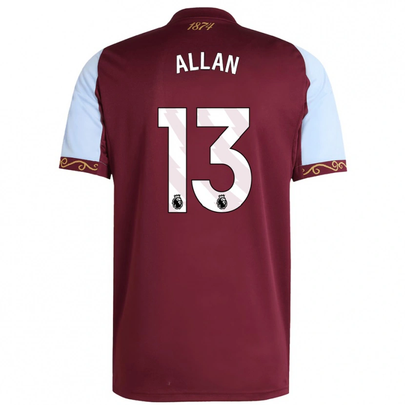 Danxen Hombre Camiseta Jack Allan #13 Borgoña Celeste 1ª Equipación 2025/26 La Camisa México