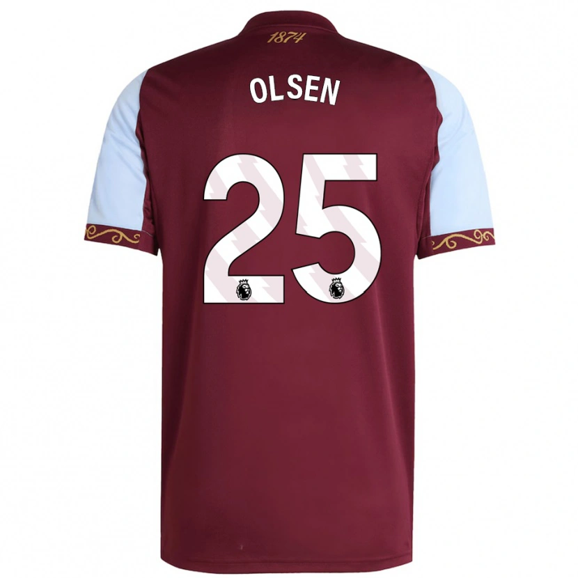Danxen Hombre Camiseta Robin Olsen #25 Borgoña Celeste 1ª Equipación 2025/26 La Camisa México