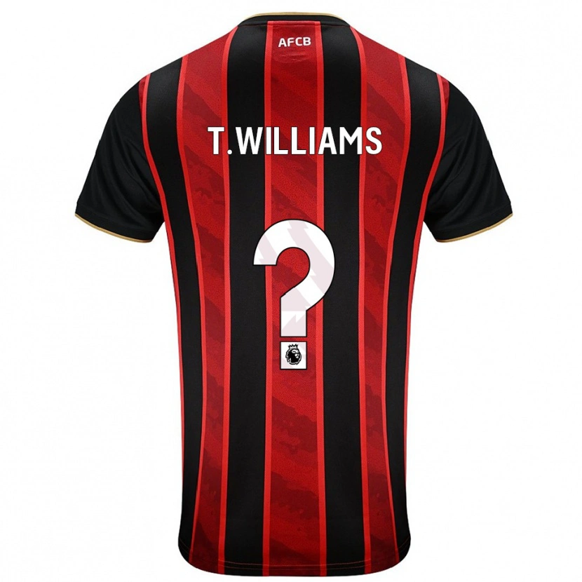 Danxen Hombre Camiseta Toure Williams #0 Rojo Negro 1ª Equipación 2025/26 La Camisa México