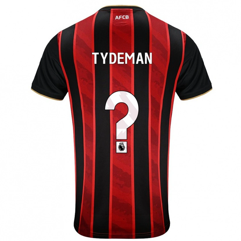 Danxen Hombre Camiseta Kian Tydeman #0 Rojo Negro 1ª Equipación 2025/26 La Camisa México