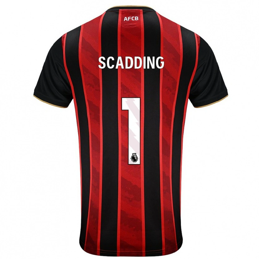 Danxen Hombre Camiseta Katie Scadding #1 Rojo Negro 1ª Equipación 2025/26 La Camisa México