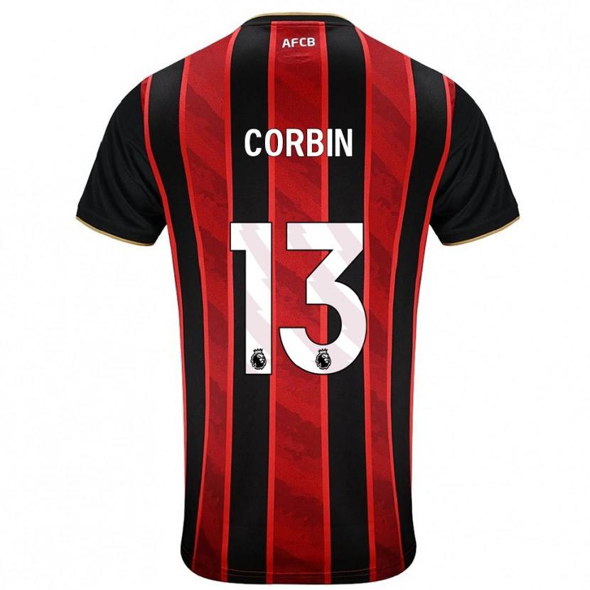 Danxen Hombre Camiseta Helen Corbin #13 Rojo Negro 1ª Equipación 2025/26 La Camisa México
