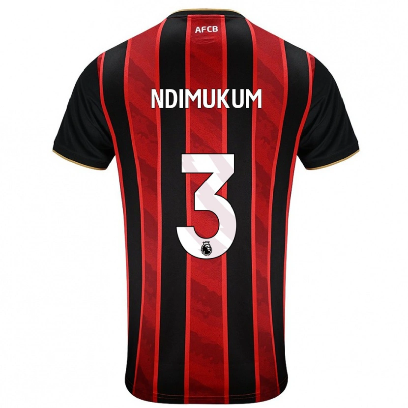 Danxen Hombre Camiseta Dane Ndimukum #3 Rojo Negro 1ª Equipación 2025/26 La Camisa México